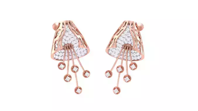 Flowers High Jewelry Earrings 3dm stl 3dm stl obj mtl 3mf 