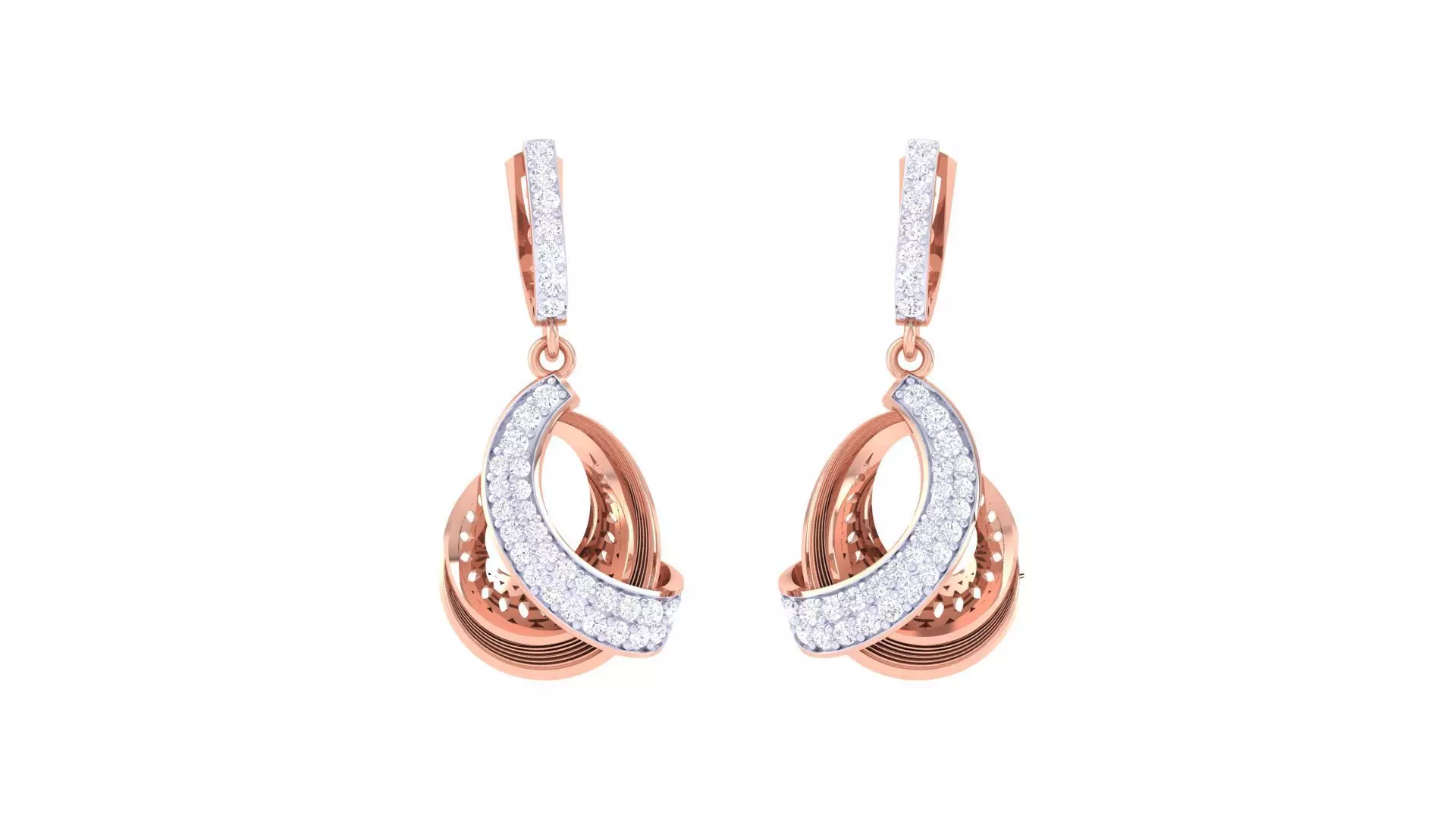 High Jewelry Earrings 3dm stl 3dm stl obj mtl 3mf details 3D print model