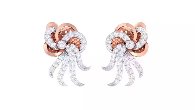 Flowers High Jewelry Earrings 3dm stl 3dm stl obj mtl 3mf 