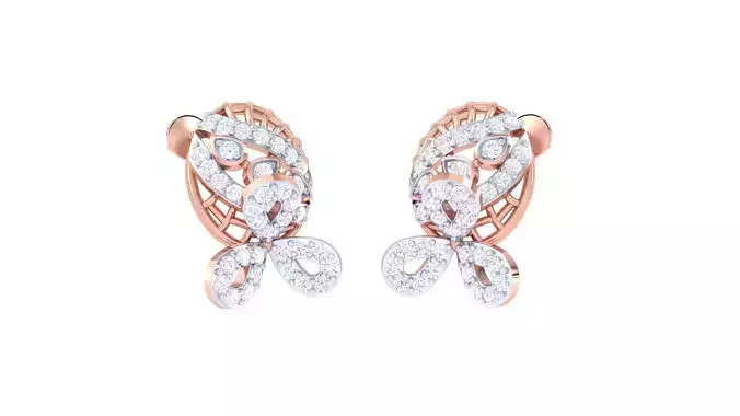 Flowers on Mesh High Jewelry Earrings 3dm stl 3dm stl obj mtl