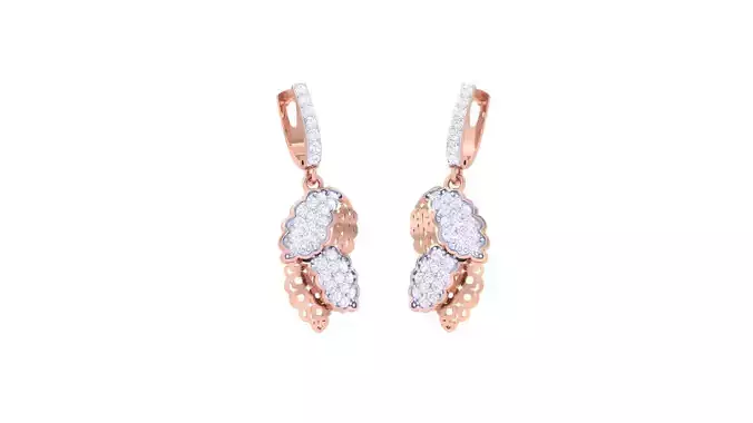 Wire Mesh Leaves High Jewelry Earrings 3dm stl 3dm stl obj mtl