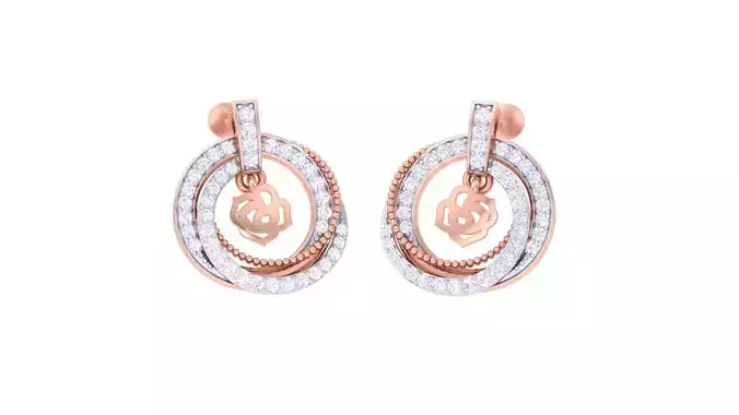 Hanging Flower  High Jewelry Earrings 3dm stl 3dm stl obj mtl