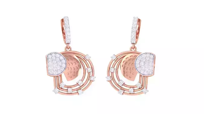 Wire Mesh High Jewelry Earrings 3dm stl 3dm stl obj mtl 3mf