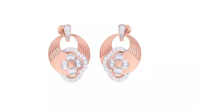 Flower High Jewelry Earrings 3dm stl 3dm stl obj mtl 3mf details