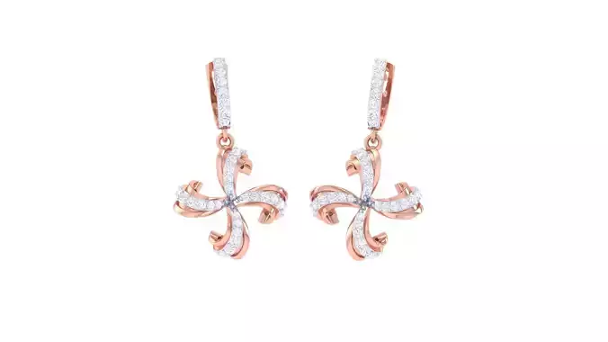 Flower High Jewelry Earrings 3dm stl 3dm stl obj mtl 3mf details
