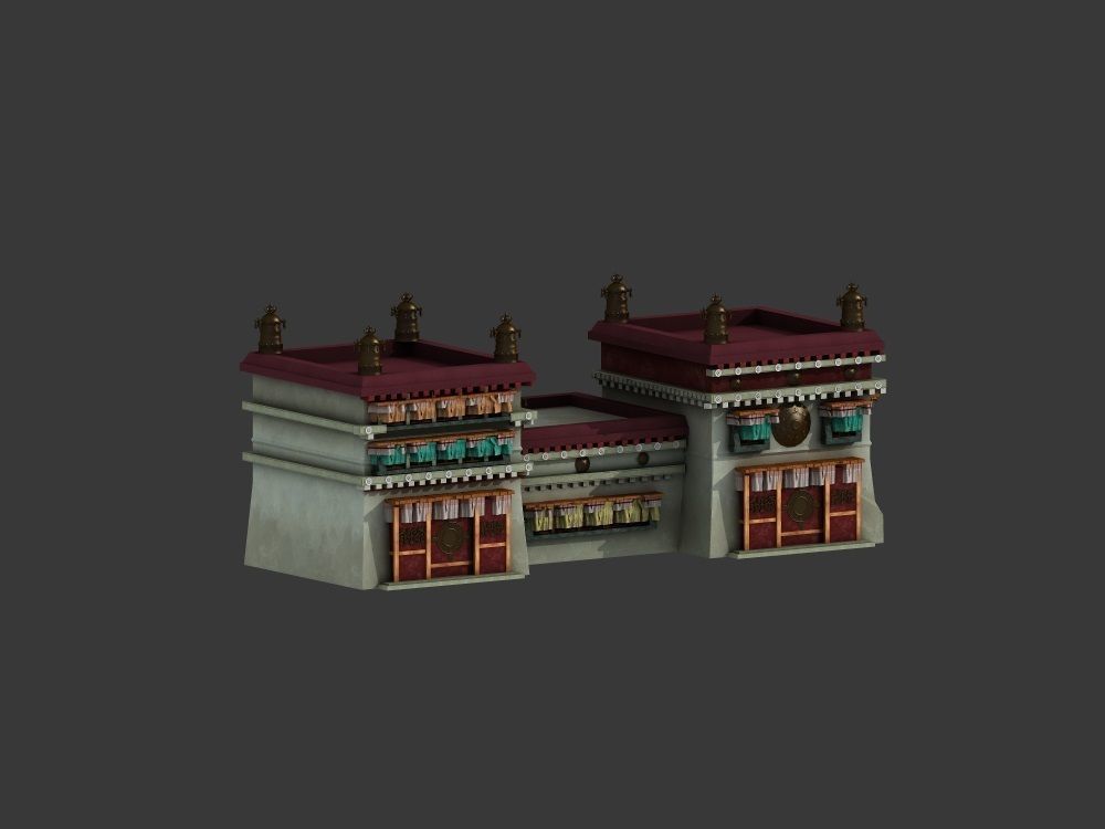 Xizang style architecture 3D model_3