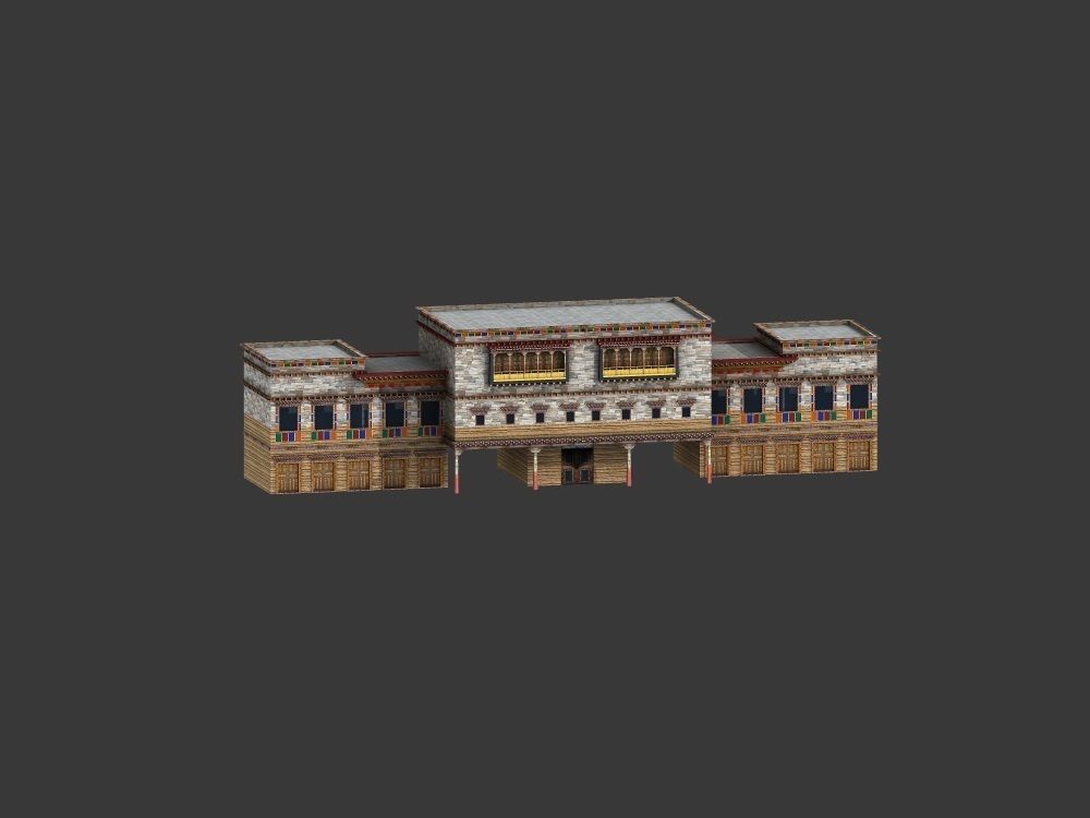 Xizang style architecture 3D model_9