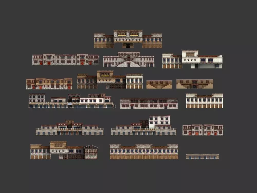 Xizang style architecture 3D model_0