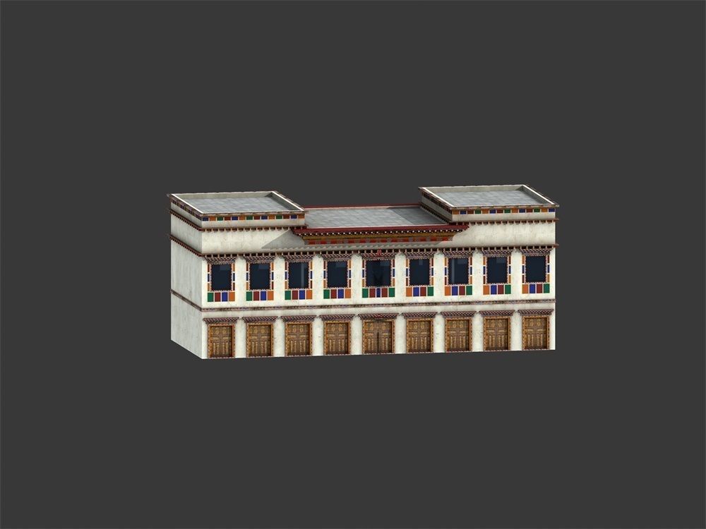 Xizang style architecture 3D model_10
