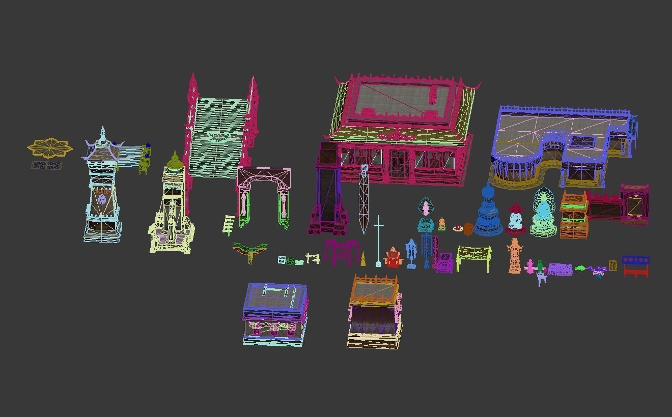 Xizang style architecture 3D model_7