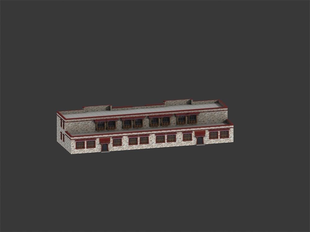 Xizang style architecture 3D model_11