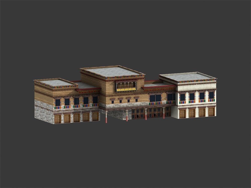 Xizang style architecture 3D model_13