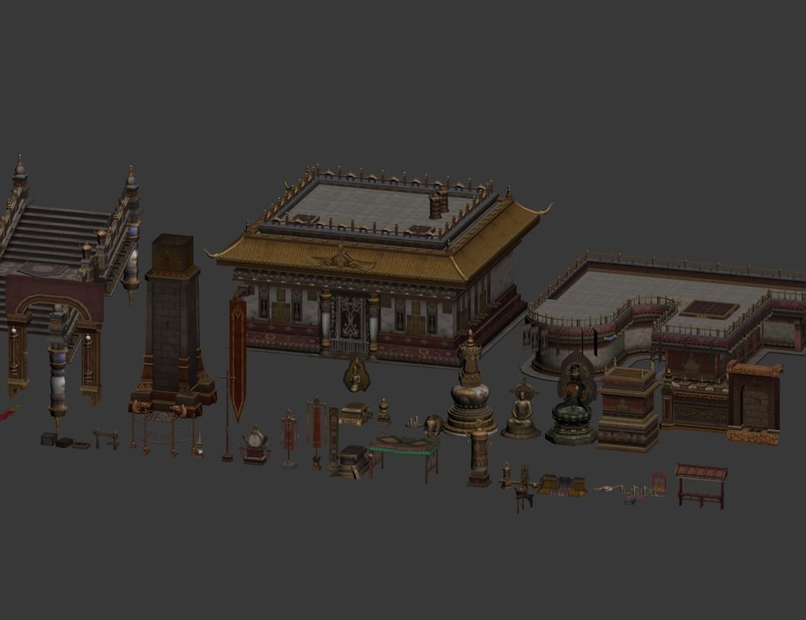 Xizang style architecture 3D model_5