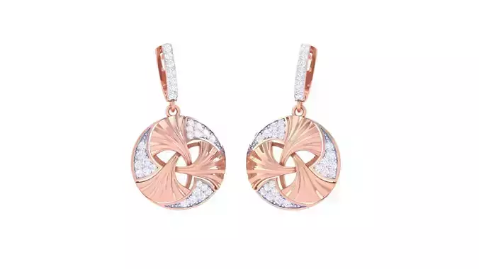 Tri Leaves High Jewelry Earrings 3dm stl 3dm stl obj mtl 3mf 