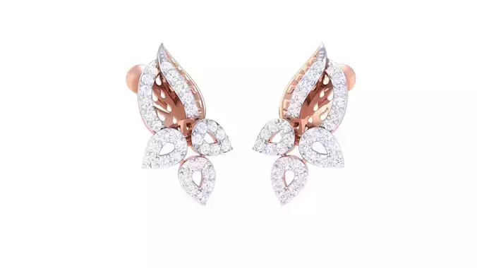 Leaves High Jewelry Earrings 3dm stl 3dm stl obj mtl 3mf details