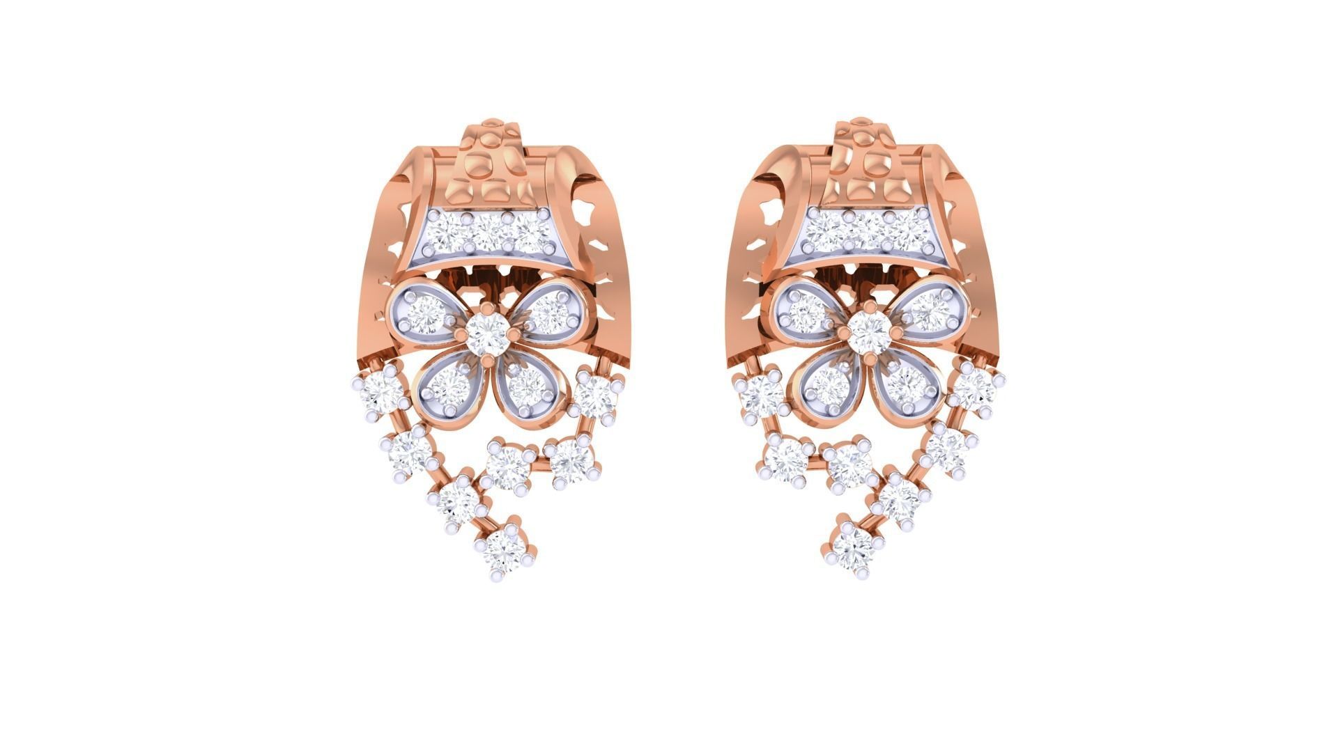 High Jewelry Earrings 3dm stl 3dm stl obj mtl 3mf details 3D print model_7