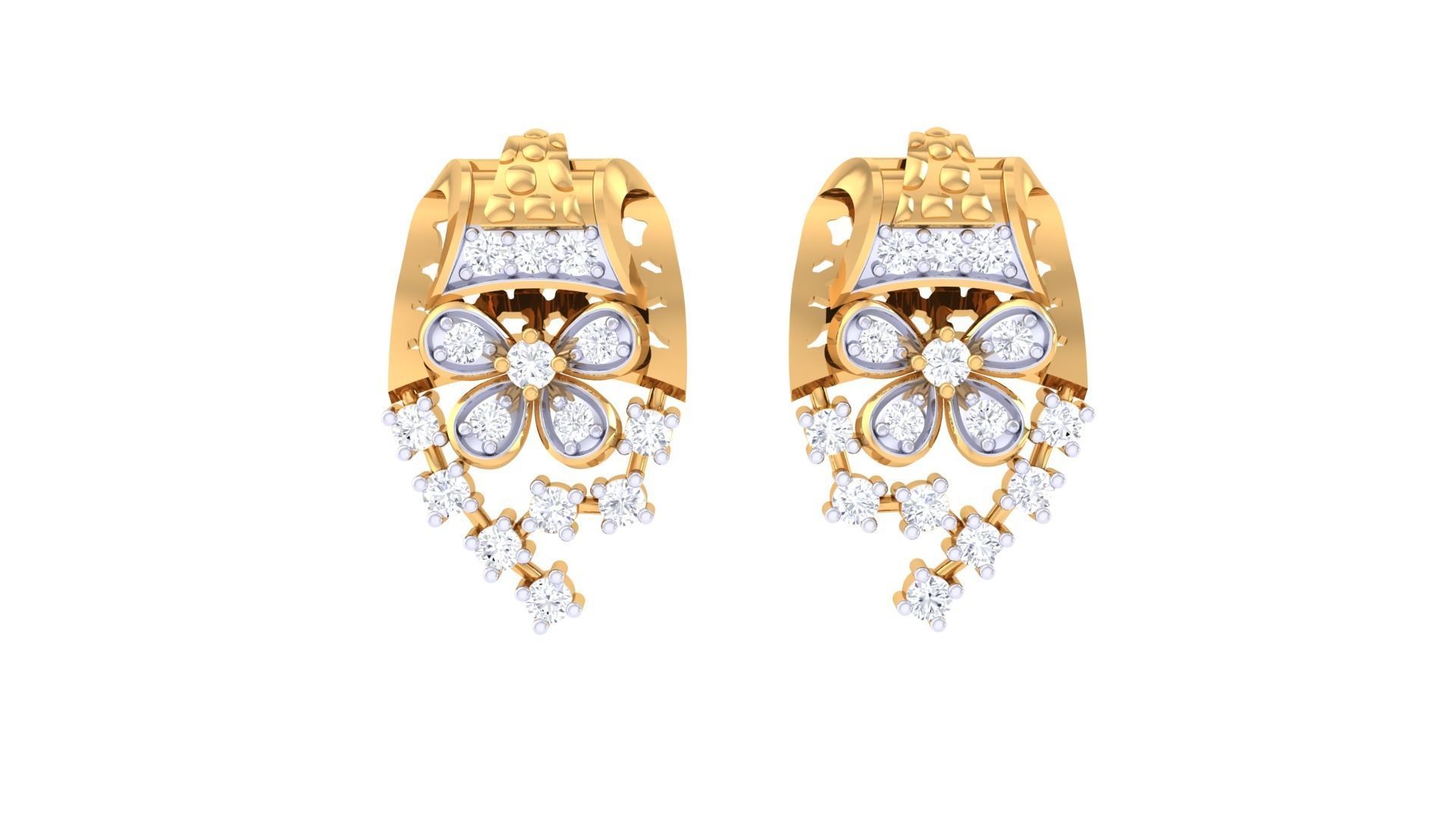 High Jewelry Earrings 3dm stl 3dm stl obj mtl 3mf details 3D print model_5