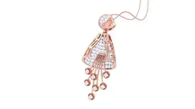 Flower High Jewelry Pendant Necklace 3dm stl 3mf obj glb render 3D print model