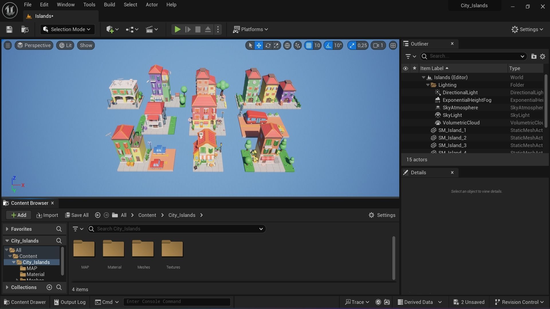 Cartoon City Islands Exteriors Low-poly 3D model_19