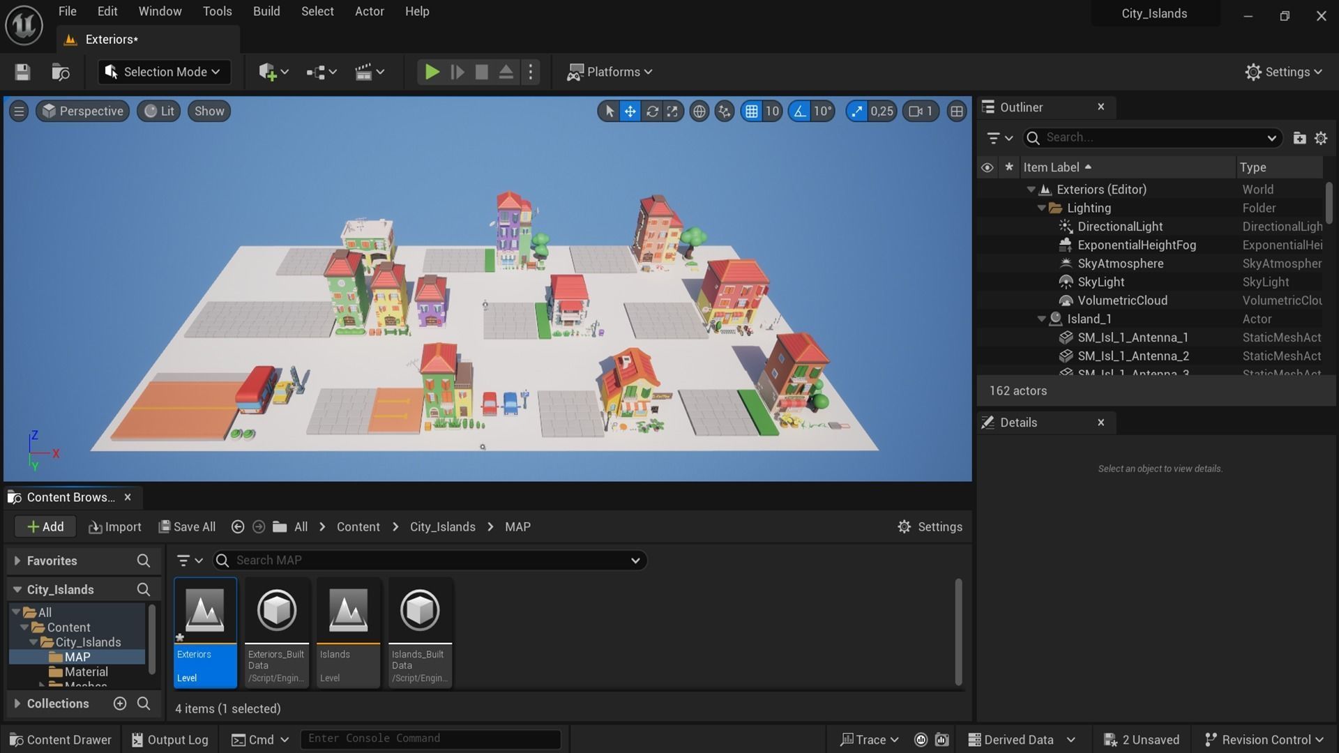 Cartoon City Islands Exteriors Low-poly 3D model_18