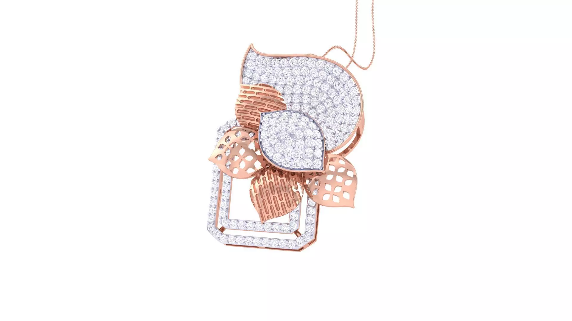 Flower Mesh High Jewelry Pendant Necklace 3dm stl 3mf obj glb  3D print model_0