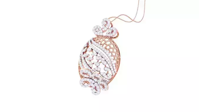 Wire Mesh High Jewelry Pendant Necklace 3dm stl 3mf obj glb 