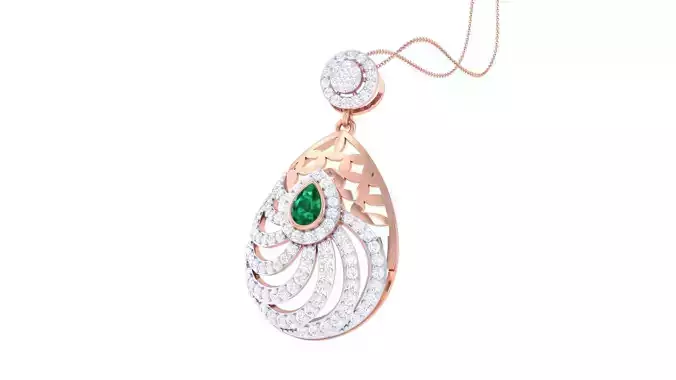 Flowers High Jewelry Pendant Necklace 3dm stl 3mf obj glb render 3D print model