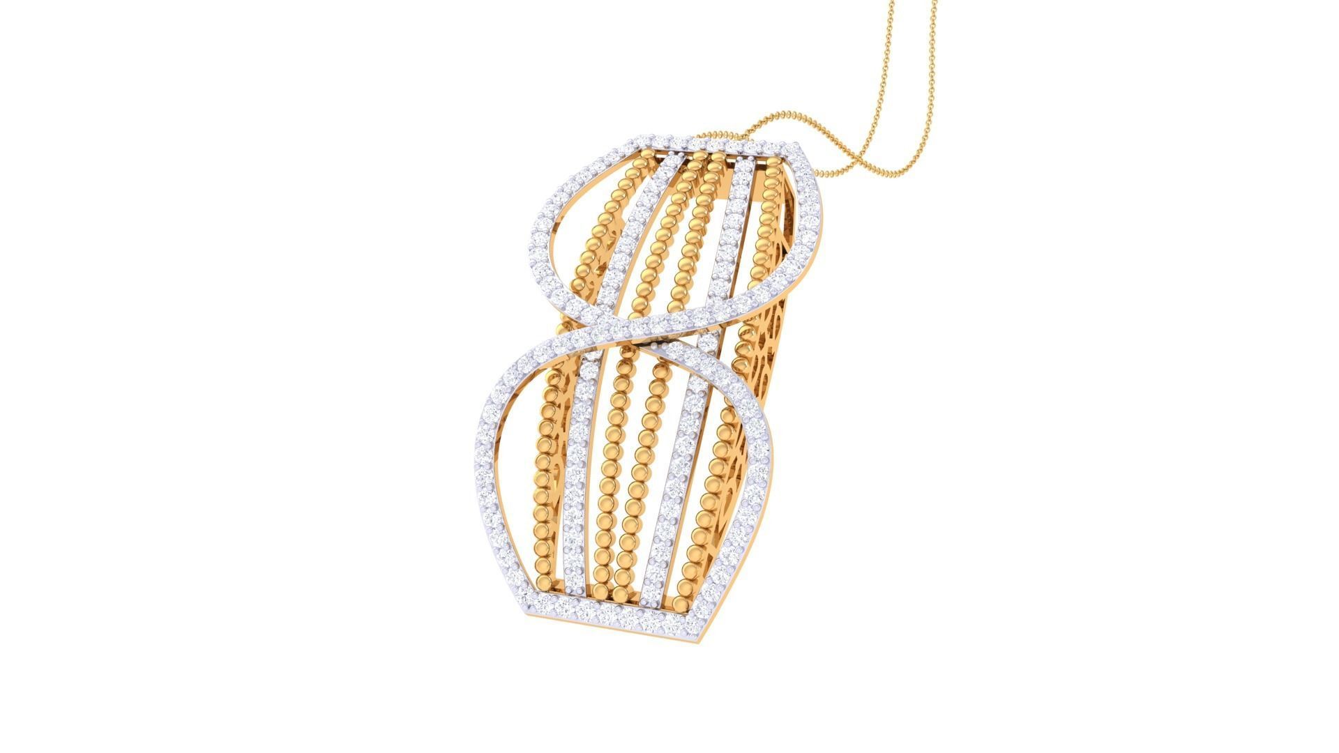 Beads High Jewelry Pendant Necklace 3dm stl 3mf obj glb render 3D print model_4