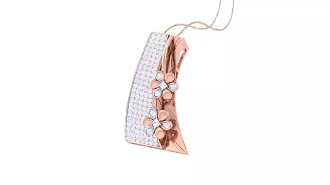 Flower High Jewelry Pendant Necklace 3dm stl 3mf obj glb render 3D print model