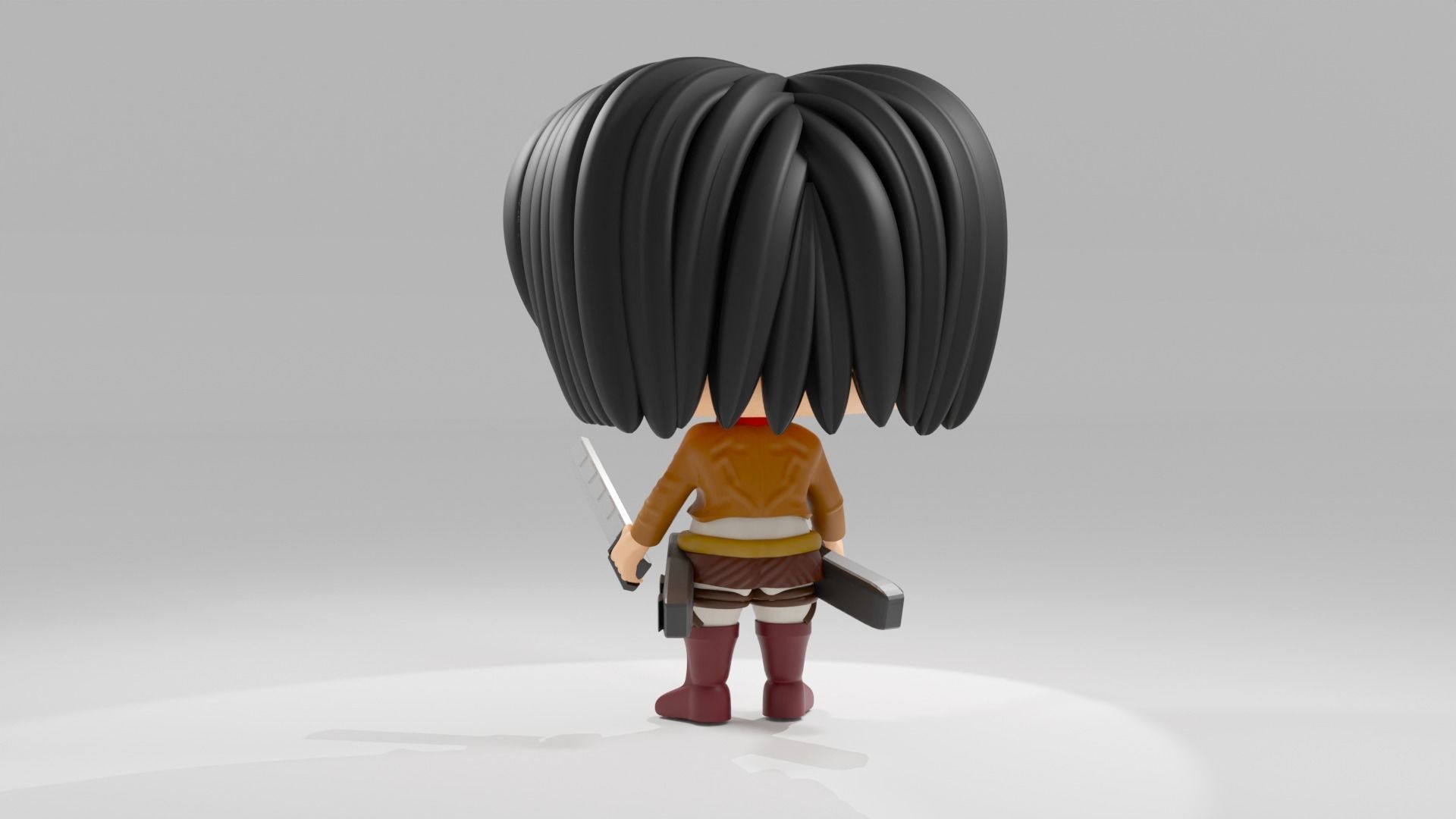 Mikasa Ackerman funko pop from Attack on Titan 3D model_9