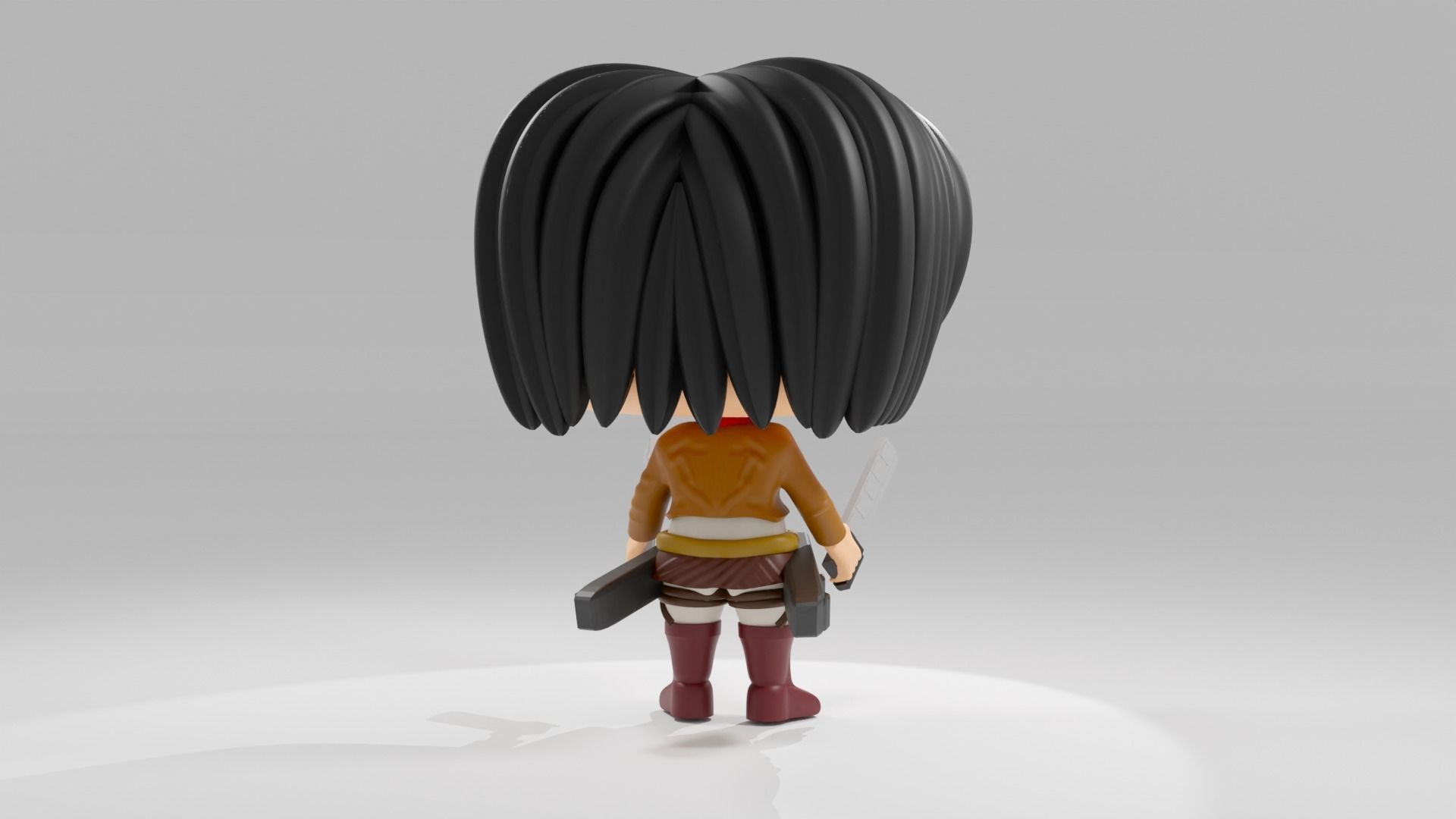 Mikasa Ackerman funko pop from Attack on Titan 3D model_8
