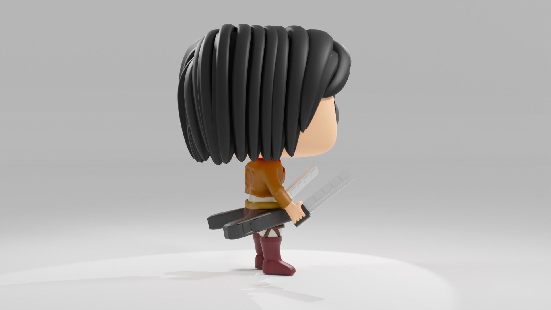 Mikasa Ackerman funko pop from Attack on Titan 3D model_6