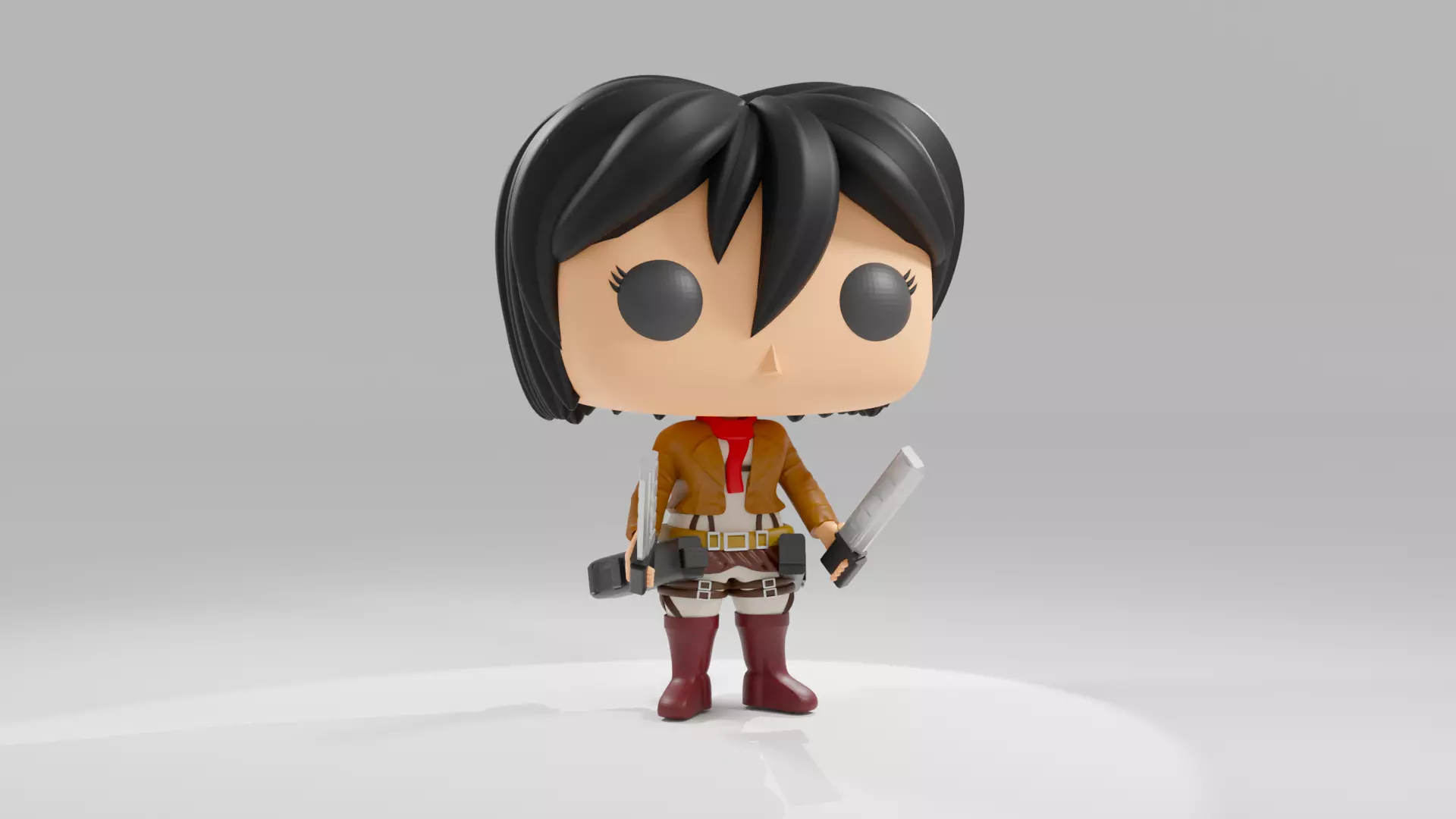 Mikasa Ackerman funko pop from Attack on Titan 3D model_0