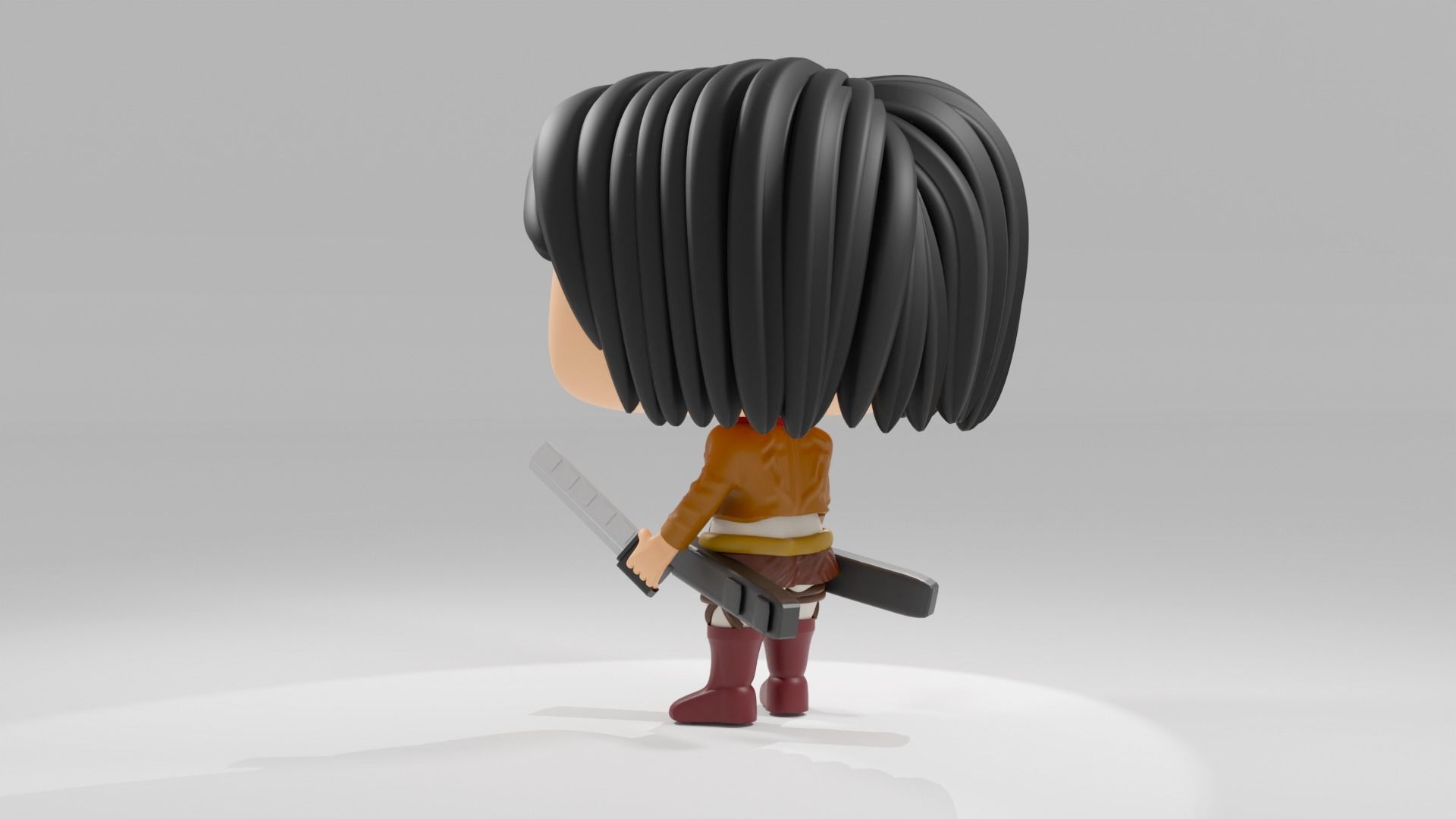 Mikasa Ackerman funko pop from Attack on Titan 3D model_10