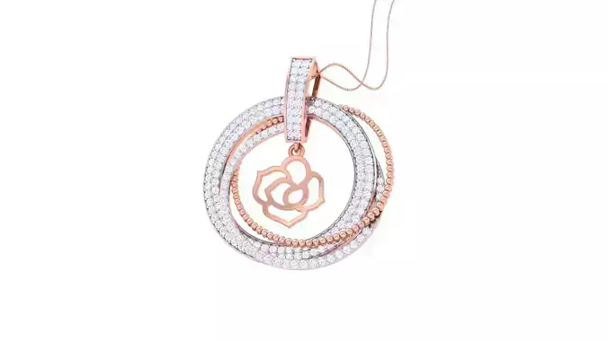 Hanging Lotus High Jewelry Pendant Necklace 3dm stl 3mf obj glb  3D print model