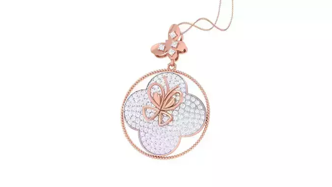Butterfly High Jewelry Pendant Necklace 3dm stl 3mf obj glb  3D print model