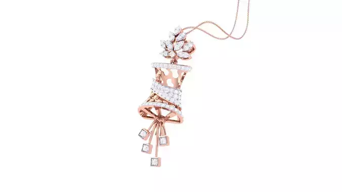 Flower High Jewelry Pendant Necklace 3dm stl 3mf obj glb render 3D print model