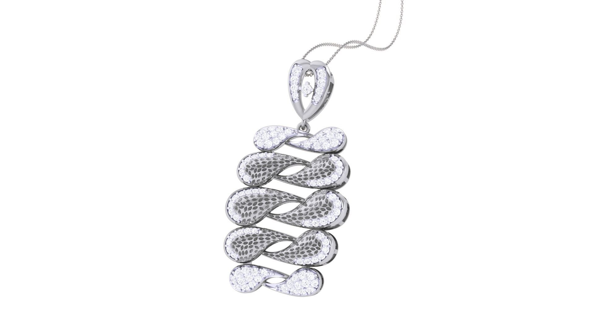 High Jewelry Pendant Necklace 3dm stl 3mf obj glb render 3D print model_2