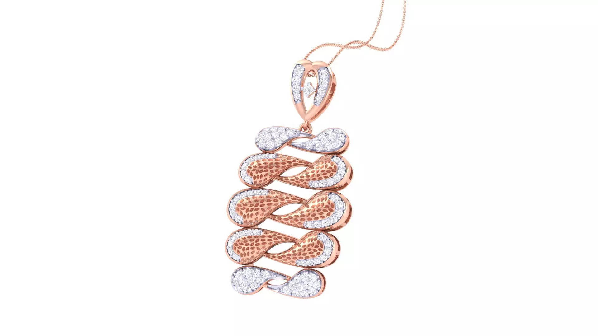 High Jewelry Pendant Necklace 3dm stl 3mf obj glb render 3D print model_0