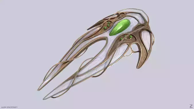 Alien spacecraft Low-poly 3D model