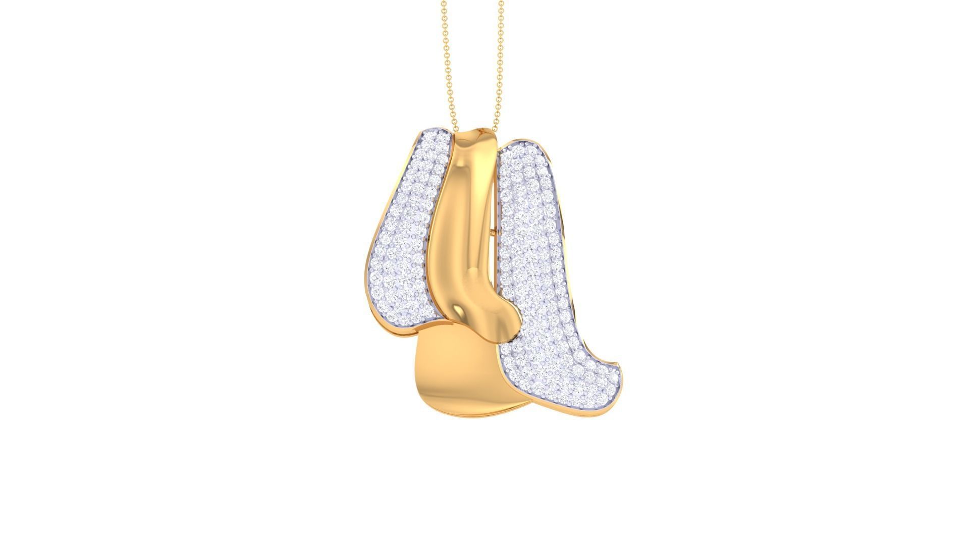 High Jewelry Pendant Necklace 3dm stl 3mf obj glb render 3D print model_5