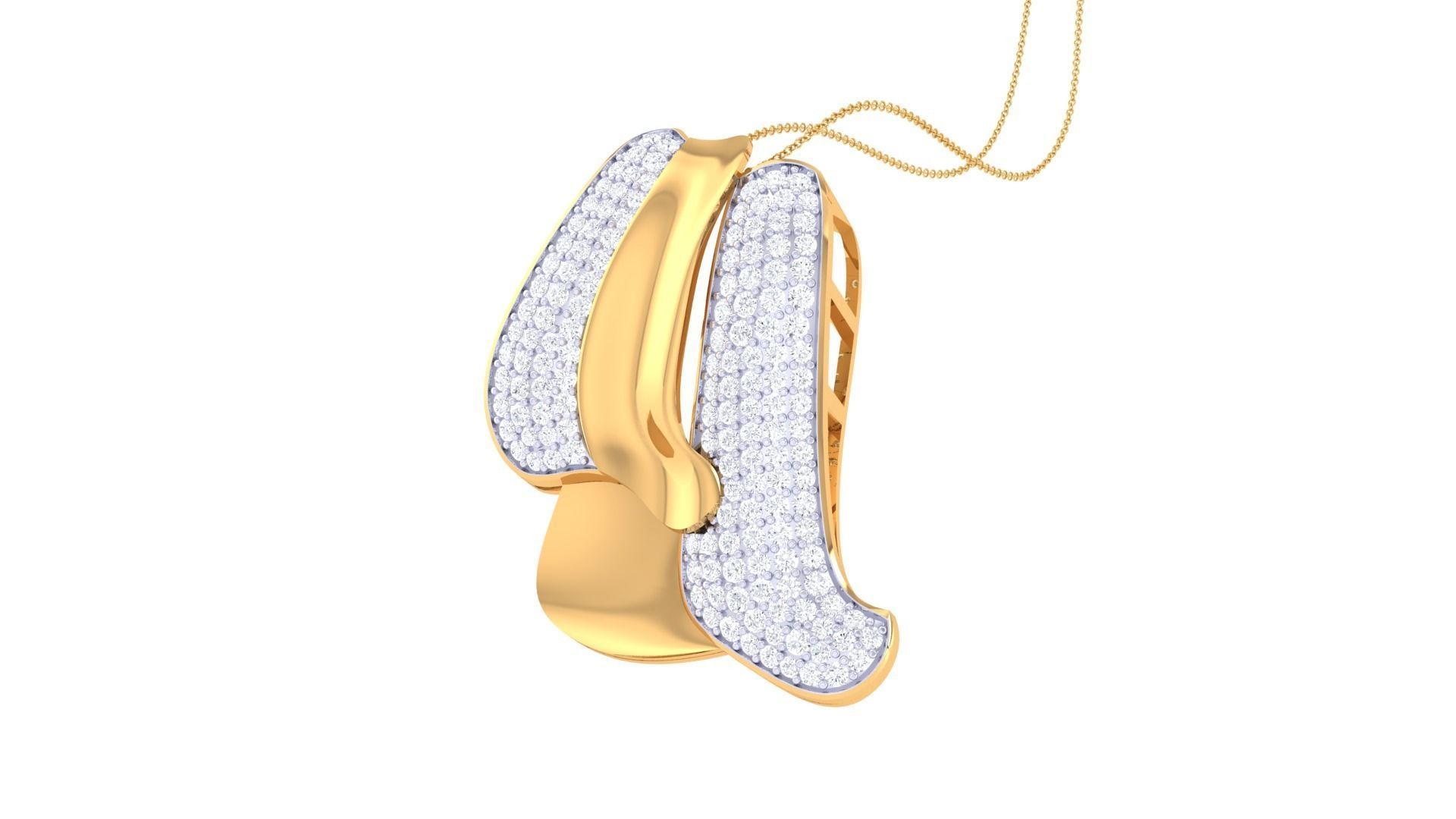 High Jewelry Pendant Necklace 3dm stl 3mf obj glb render 3D print model_2