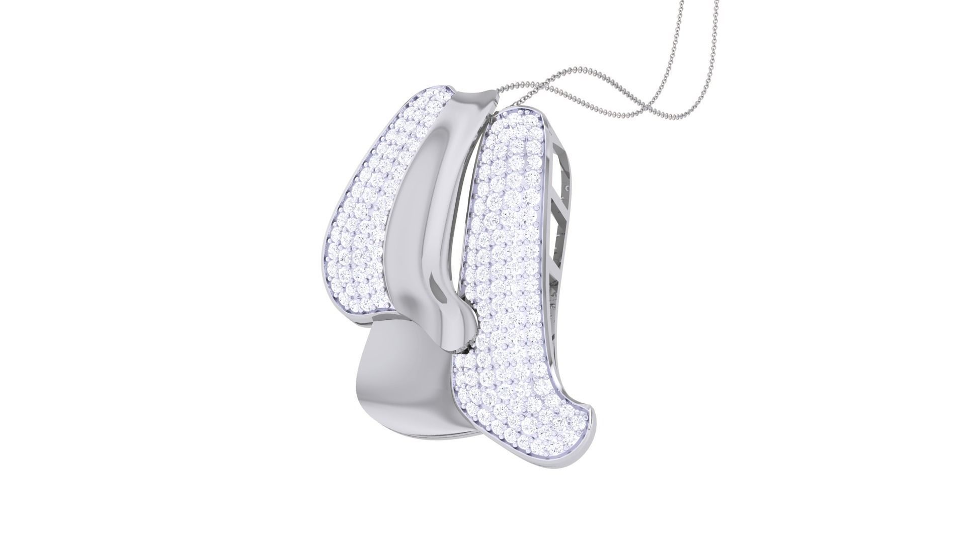 High Jewelry Pendant Necklace 3dm stl 3mf obj glb render 3D print model_4