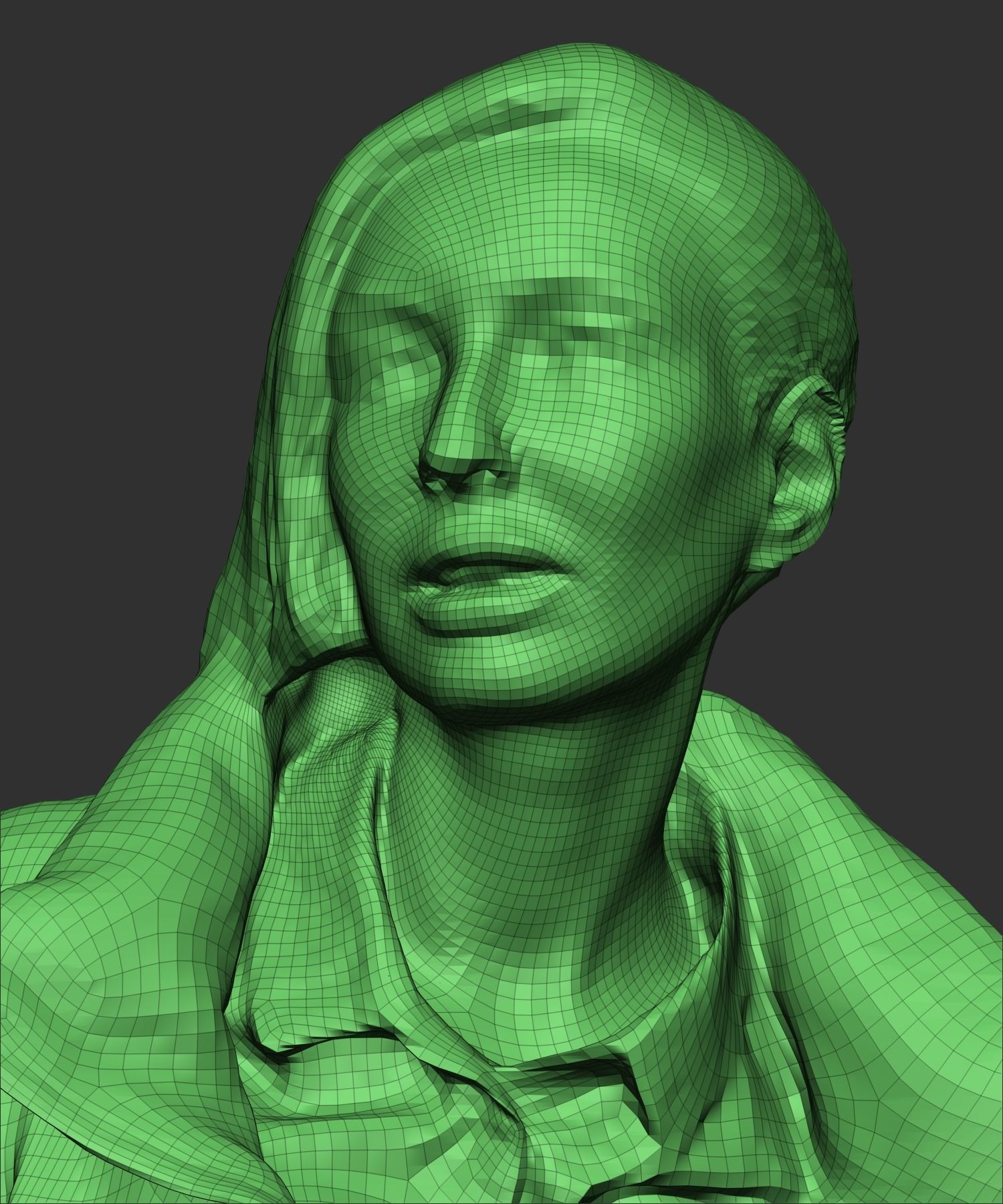 Pretty woman in black down jacket 405 Low-poly 3D model_6