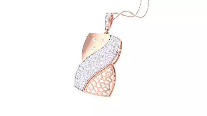 Wire Mesh High Jewelry Pendant Necklace 3dm stl 3mf obj glb 