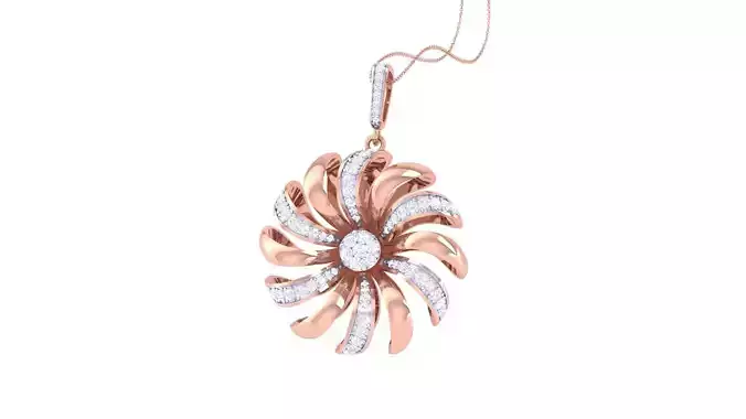 Flower High Jewelry Pendant Necklace 3dm stl 3mf obj glb render 3D print model