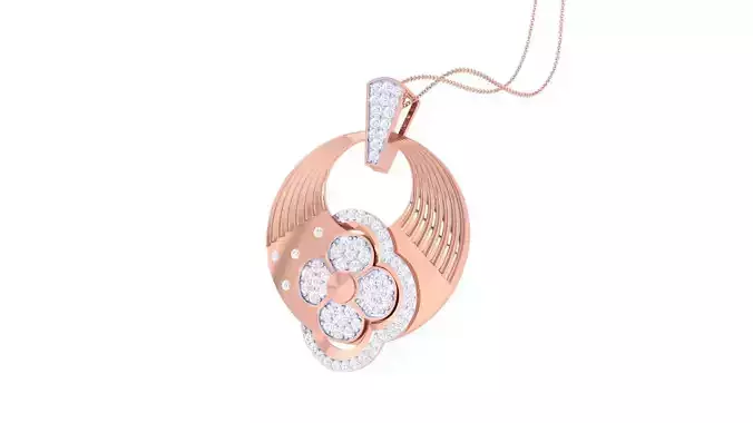 Flower High Jewelry Pendant Necklace 3dm stl 3mf obj glb render 3D print model
