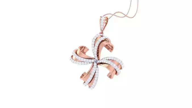 Flower High Jewelry Pendant Necklace 3dm stl 3mf obj glb render 3D print model