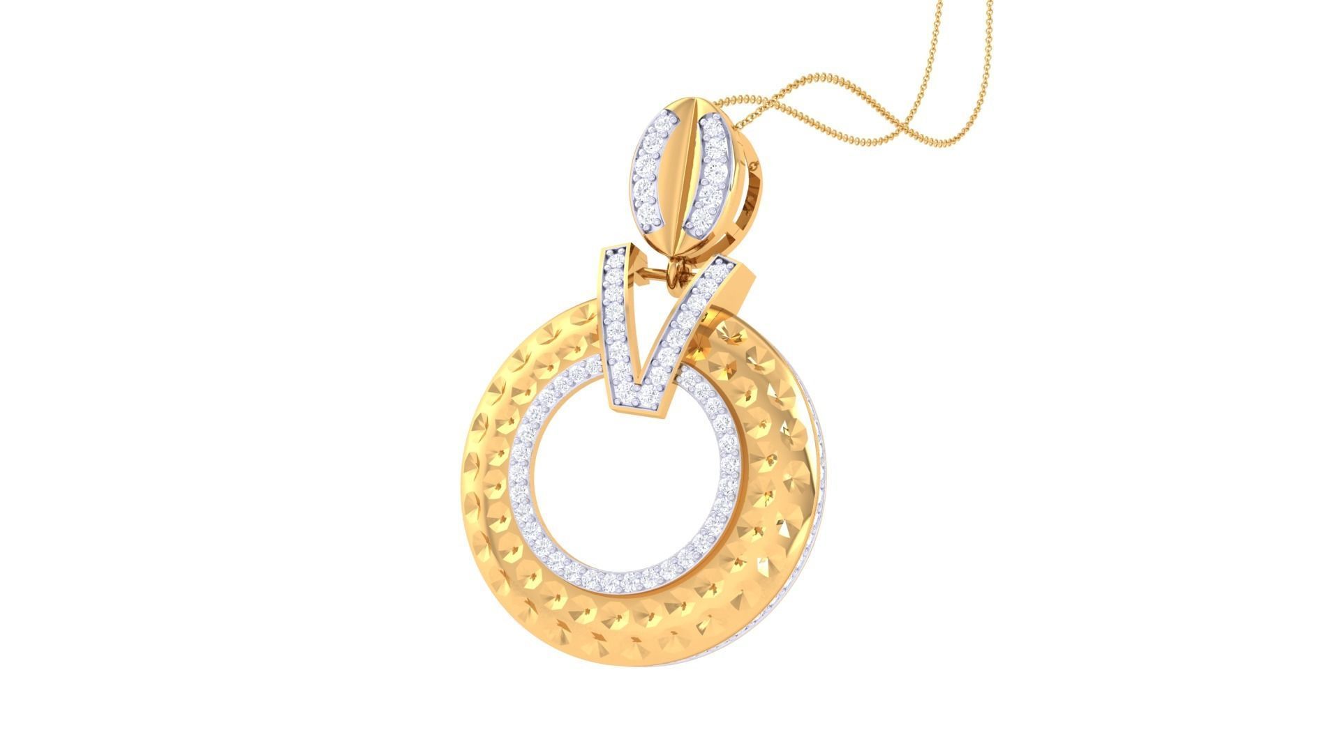 High Jewelry Pendant Necklace 3dm stl 3mf obj glb render 3D print model_2