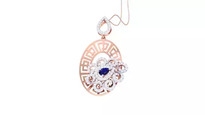 Mesh Wire High Jewelry Pendant Necklace 3dm stl 3mf obj glb